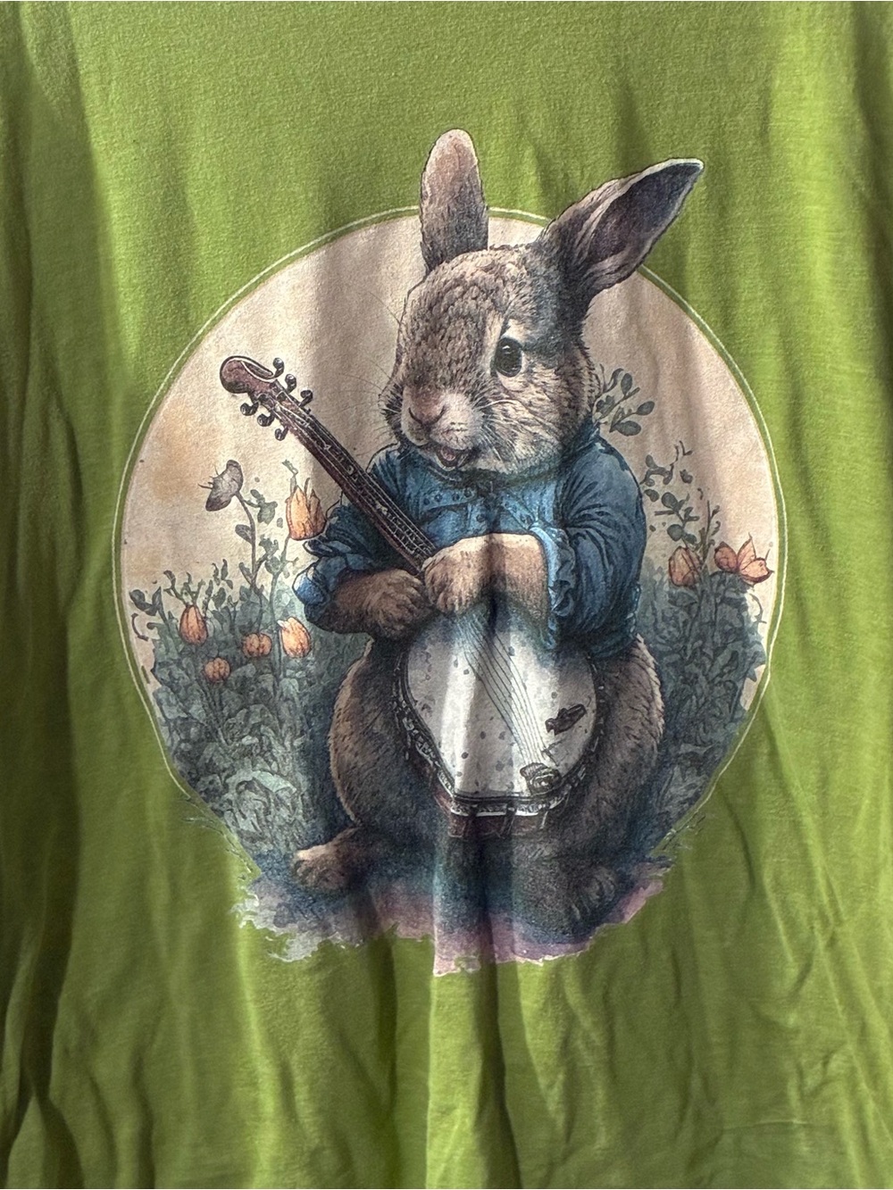 Green Rabbit Banjo Graphic Tee - Picture 2 of 5
